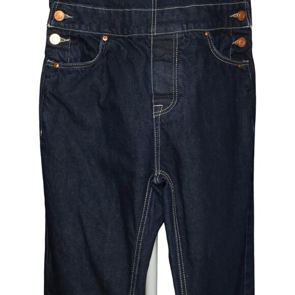 ASOS Overalls Womens 2 Blue Button Fly Denim Dark Wash - Picture 3 of 10